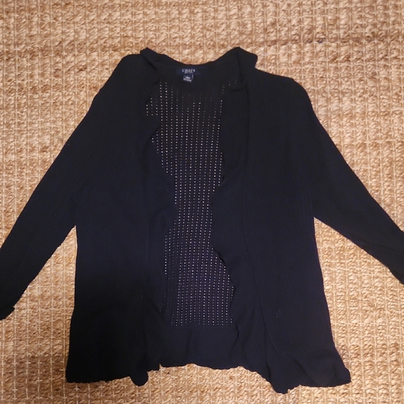 Chaps Sweaters - Chaps Black Women's Cardigan Sweater